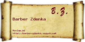 Barber Zdenka névjegykártya